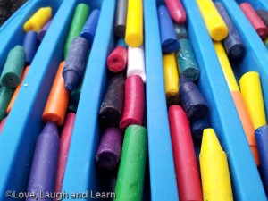 homemade rainbow crayons