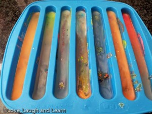 homemade rainbow wax crayons