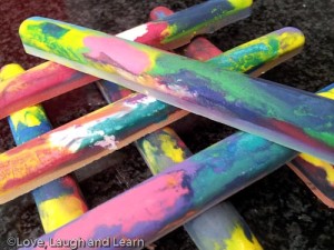 homemade rainbow wax crayons
