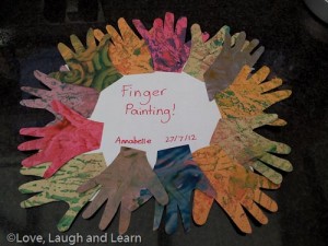 Sensory sand finger painting