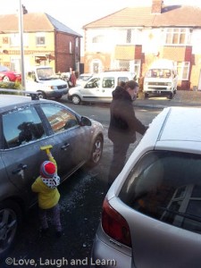 Scraping the frosty car!