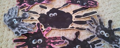 handprint spiders halloween crafts